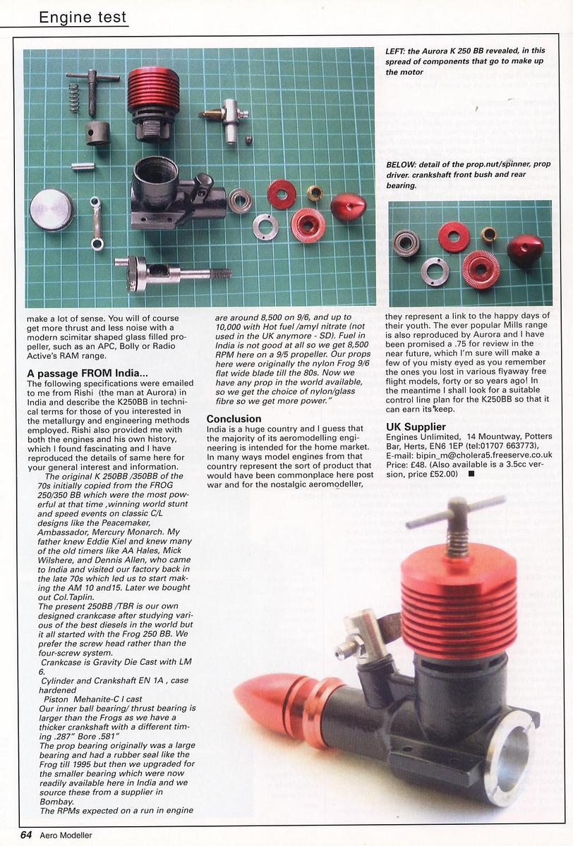 HOT，低価 AURORA MODEL ラジコン用エンジン 【THE TAPLIN TWIN Mk.Ⅲ】